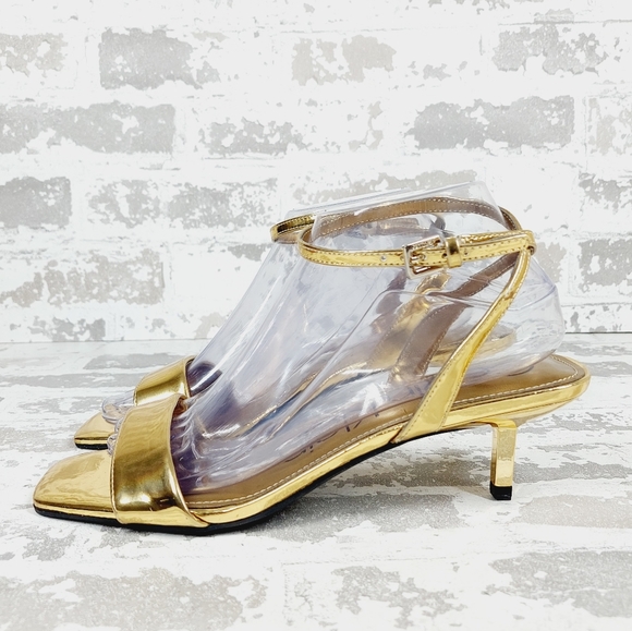 Calvin Klein Shoes New Calvin Klein Gerri Gold Faux Leather Square